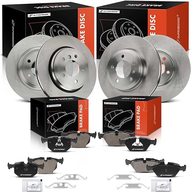 A-Premium Vented Rotor and Ceramic Pad Kit for BMW E46 330Ci