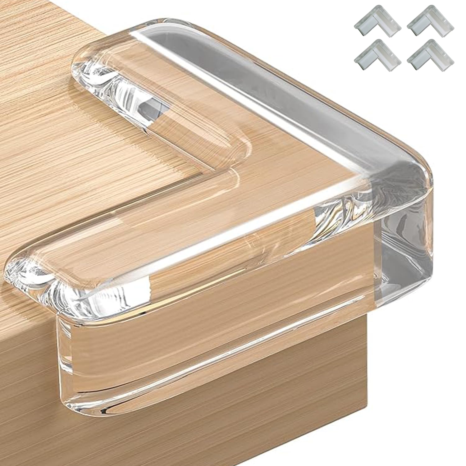 Safe-O-Kid® Transparent Corner Protector for Baby Proofing, Anti-Collision, Soft Corner Guards for Kids from Sharp Corners, Pack of 4