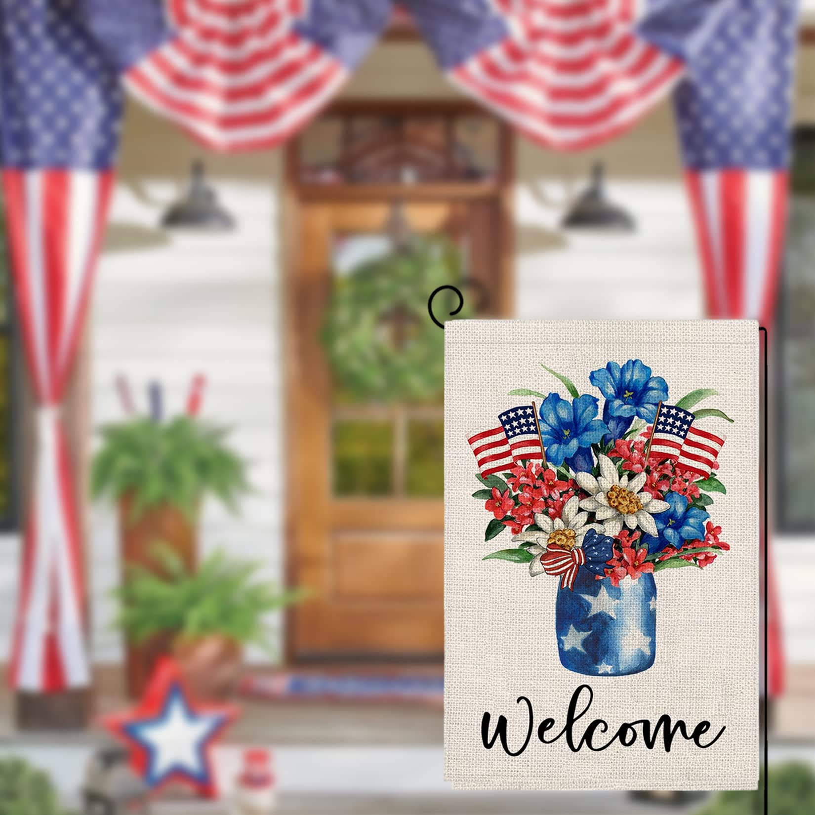 Patriotische Gartenflagge 'American Star & Stripes' Mit LKW-Motiv – 31,8 X 45,7 Cm, Doppelseitig Bedruckt – Für 4. Juli & Memorial Day