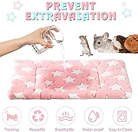 Vista 3 de Haull 4 piezas de ropa de cama impermeable de conejillo de indias de invierno, cama de conejillo de indias, forros de jaula de felpa, tapete suave