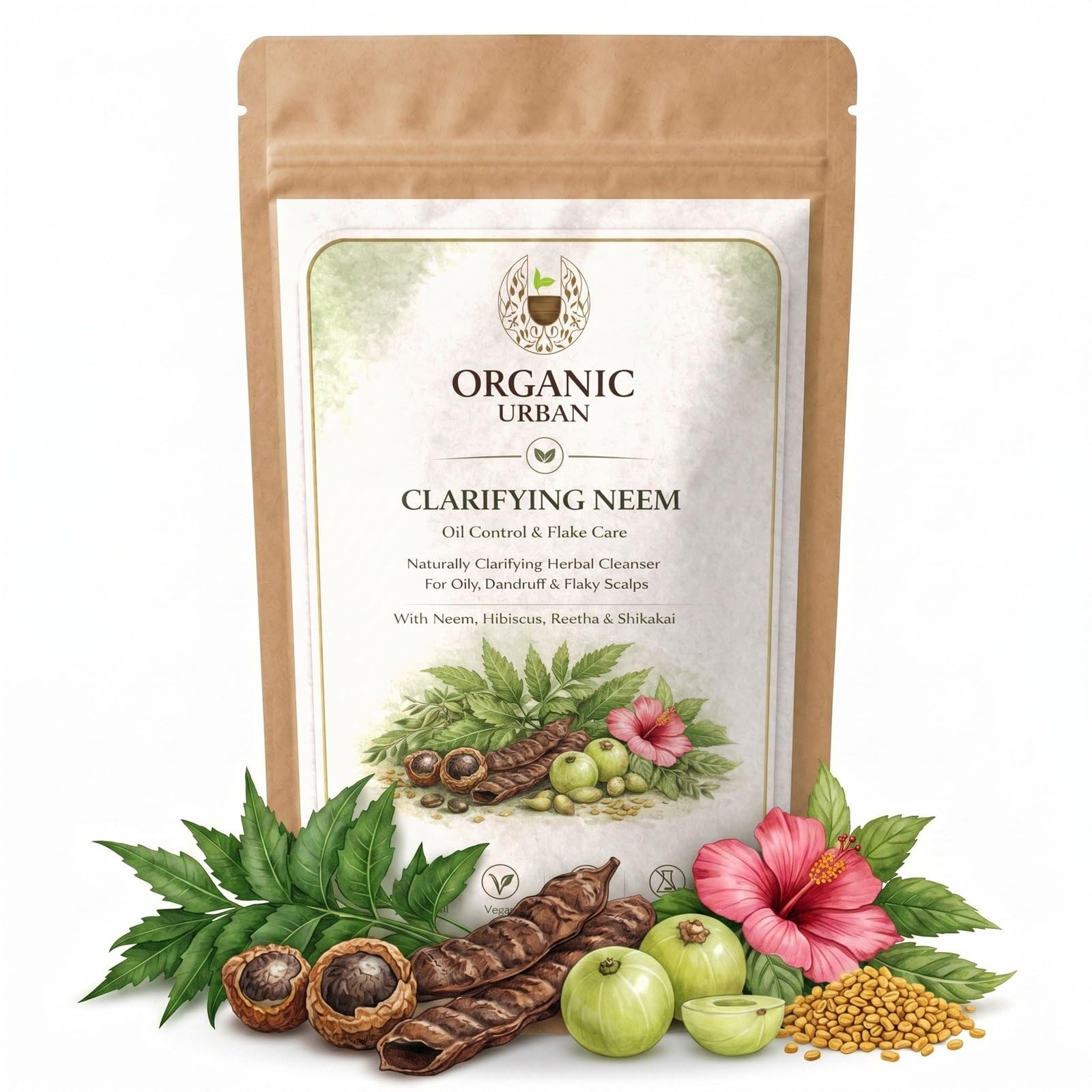 Clarifying Neem Herbal Hair Wash Powder | Neem Reetha Shikakai | For Oily, Dandruff-Prone & Flaky Scalp | Sulphate Free Shampoo Powder | Men & Women | 50g-image-25