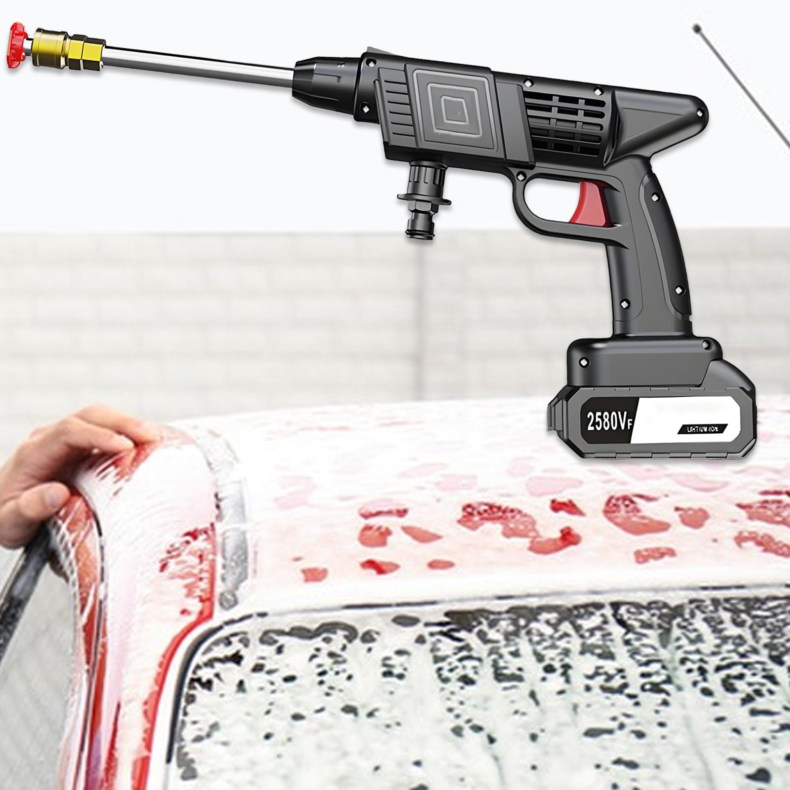 Hidrolimpiadora Portátil Limpiador A Presión Portátil | Herramienta de Riego con Boquilla de Pulverización Ajustable y Accesorios para Coche, Hogar, Jardín, Plantas de Exterior y