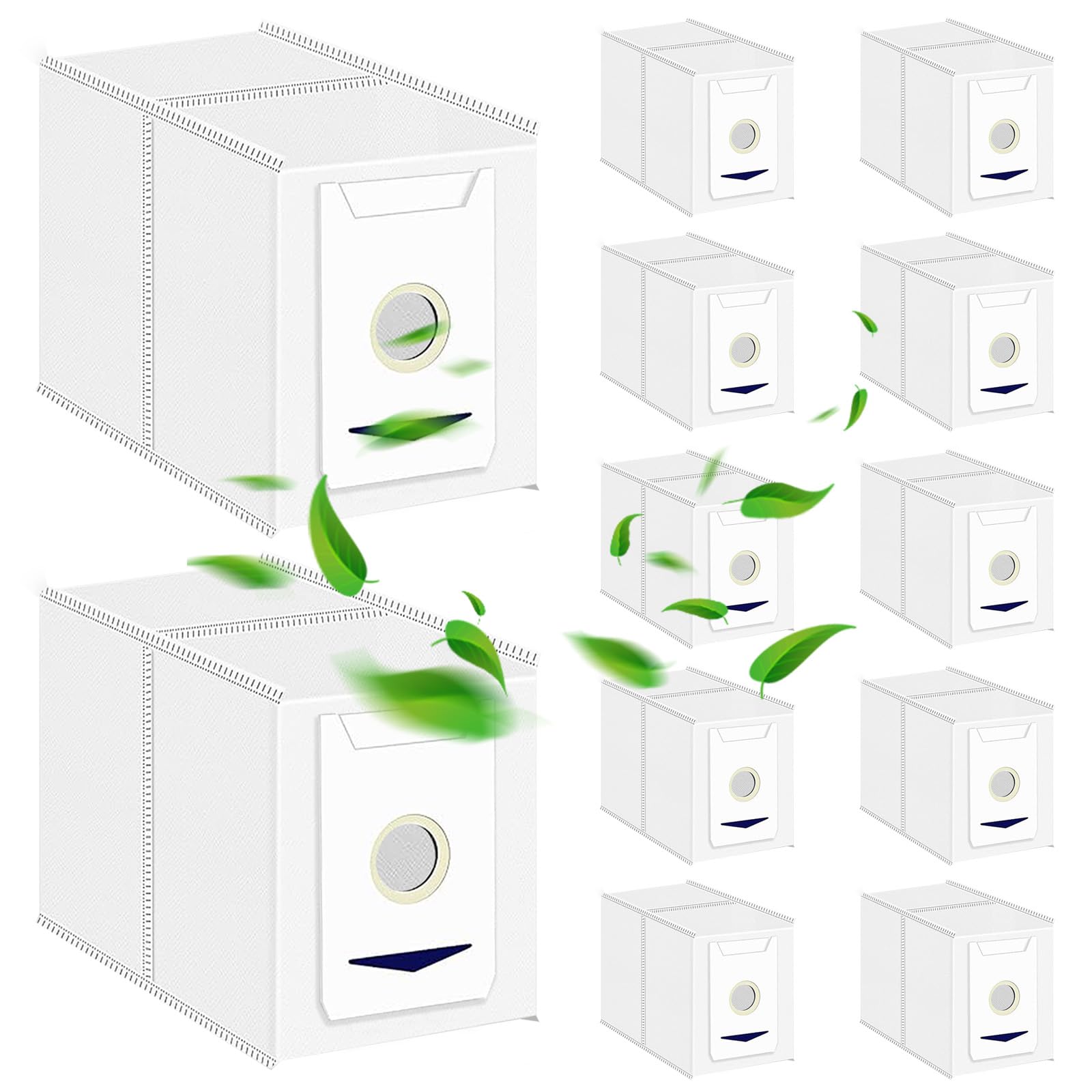 12 Pezzi Sacchetti di Ricambio per ECOVACS T30 Omni/T30 Pro Omni Aspirapolvere, Accessori per Sacchetti di Antipolvere per DEEBOT, Grande Capacità