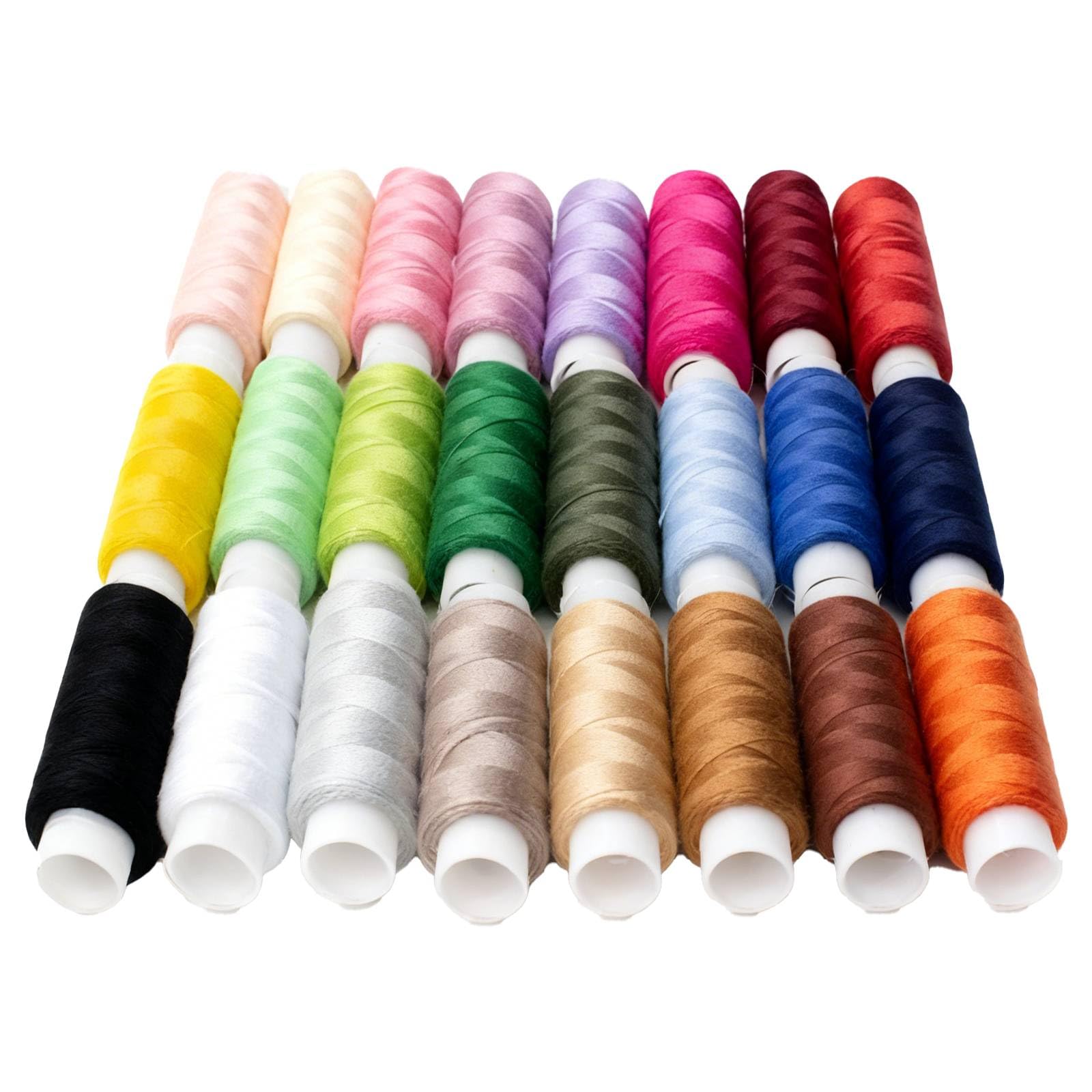 Henyall Sewing Thread, 24 Spools Cotton Thread Set, Sewing Threads Kits for 90 Yards per Spool, Includes Black Thread for Sewing and White Cotton Thread, Ideal for Sewing Machine & Hand Sewing