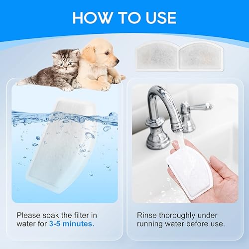 Miniatura 4 de MyfatBOSS Filtro de fuente de agua para gatos compatible con ORSDA D60 100 oz3 L, repuesto de filtro de fuente de mascotas para dispensador