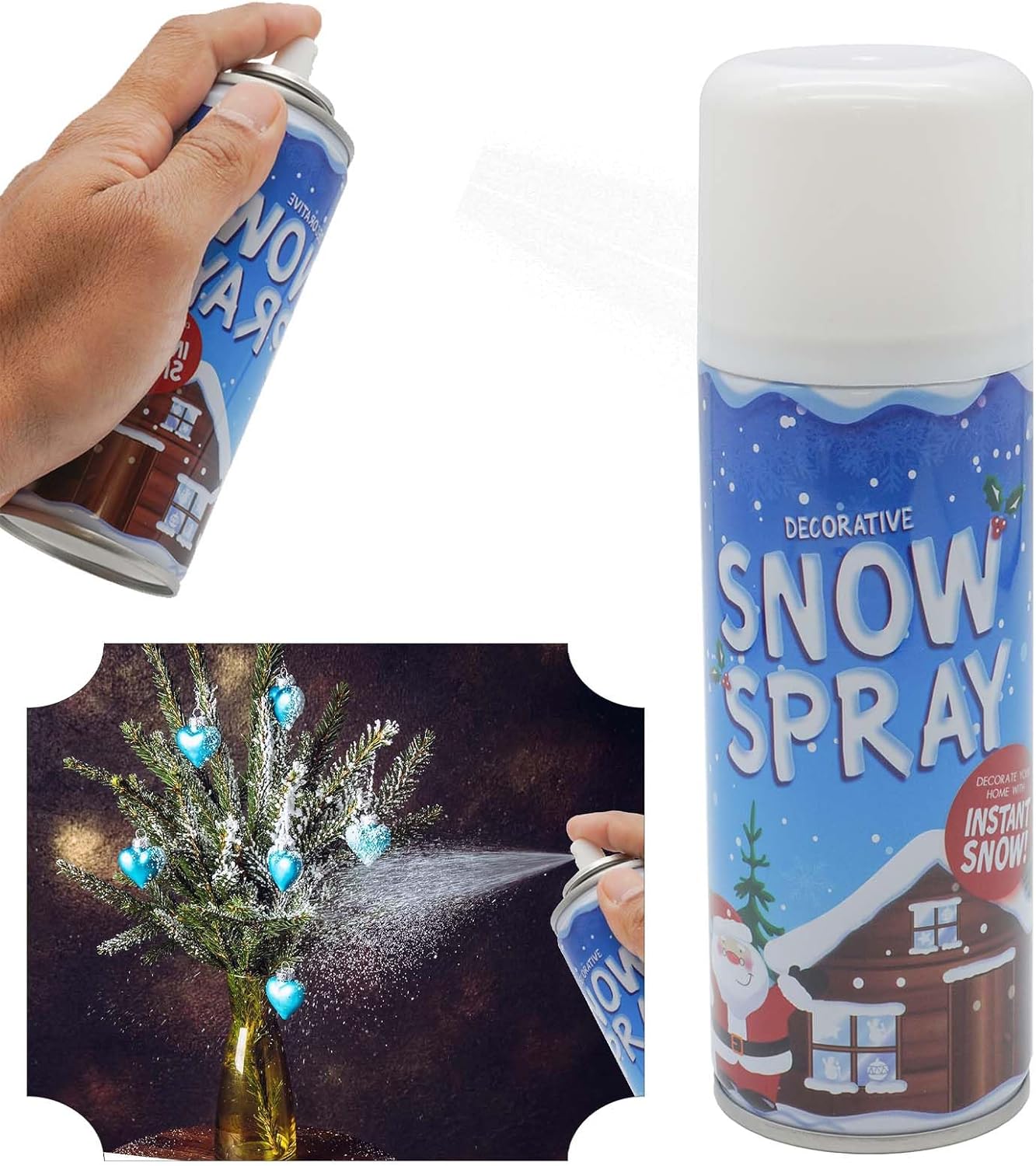 SRV Hub Christmas Snow Spray Fake Snow Aerosol - Artificial Indoor ...