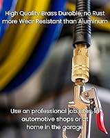 Vista 3 de Kit de acoplador y enchufe (14 piezas), tipo industrial D, NPT de 1/4 de pulgada, juego de accesorios de aire de conexión rápida de latón macizo