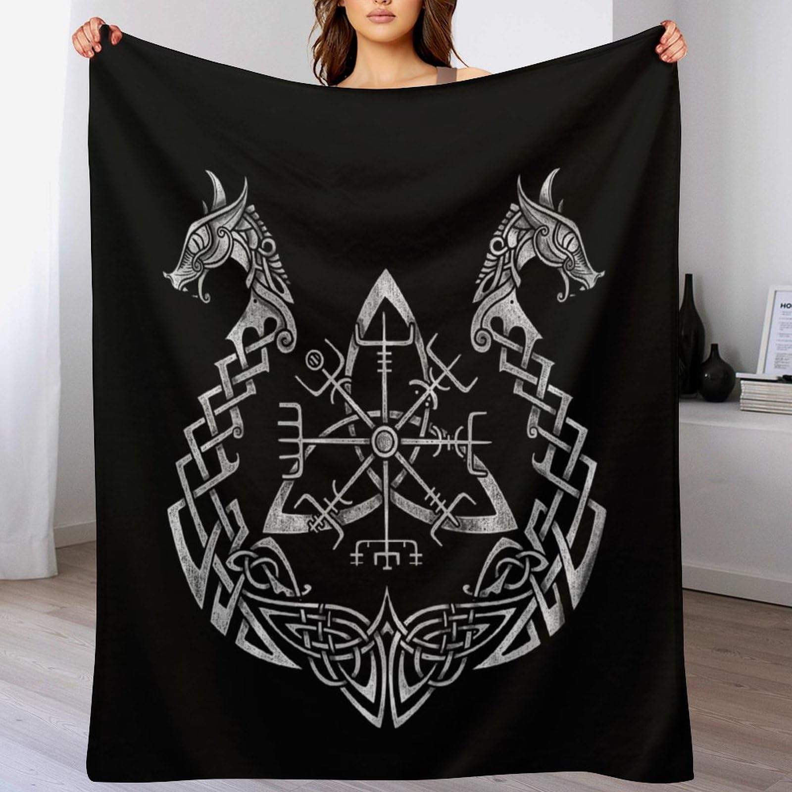 Couverture mythe viking plaid polaire doux idee cadeau lit et canape