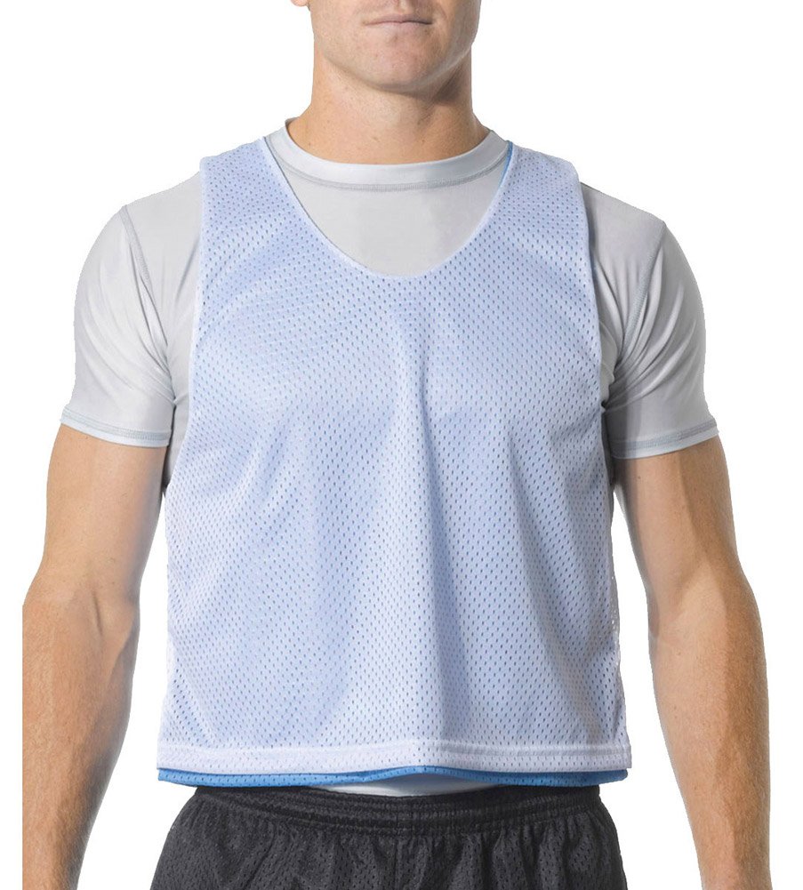 Chasuble de lacrosse réversible A4 blanc et bleu ciel en taille L - 2