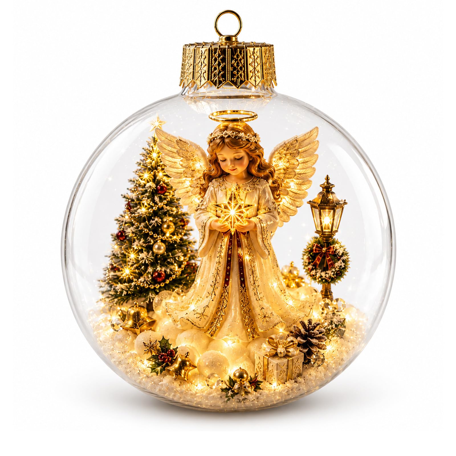 Glowing Christmas Story Ornament, Light-Up Mini Holiday Scene Baubles