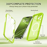 Vista 8 de BERFY Funda para iPhone 16 Pro, compatible con MagSafe, protector de pantalla de vidrio templado 9H integrado y protección de cámara, funda