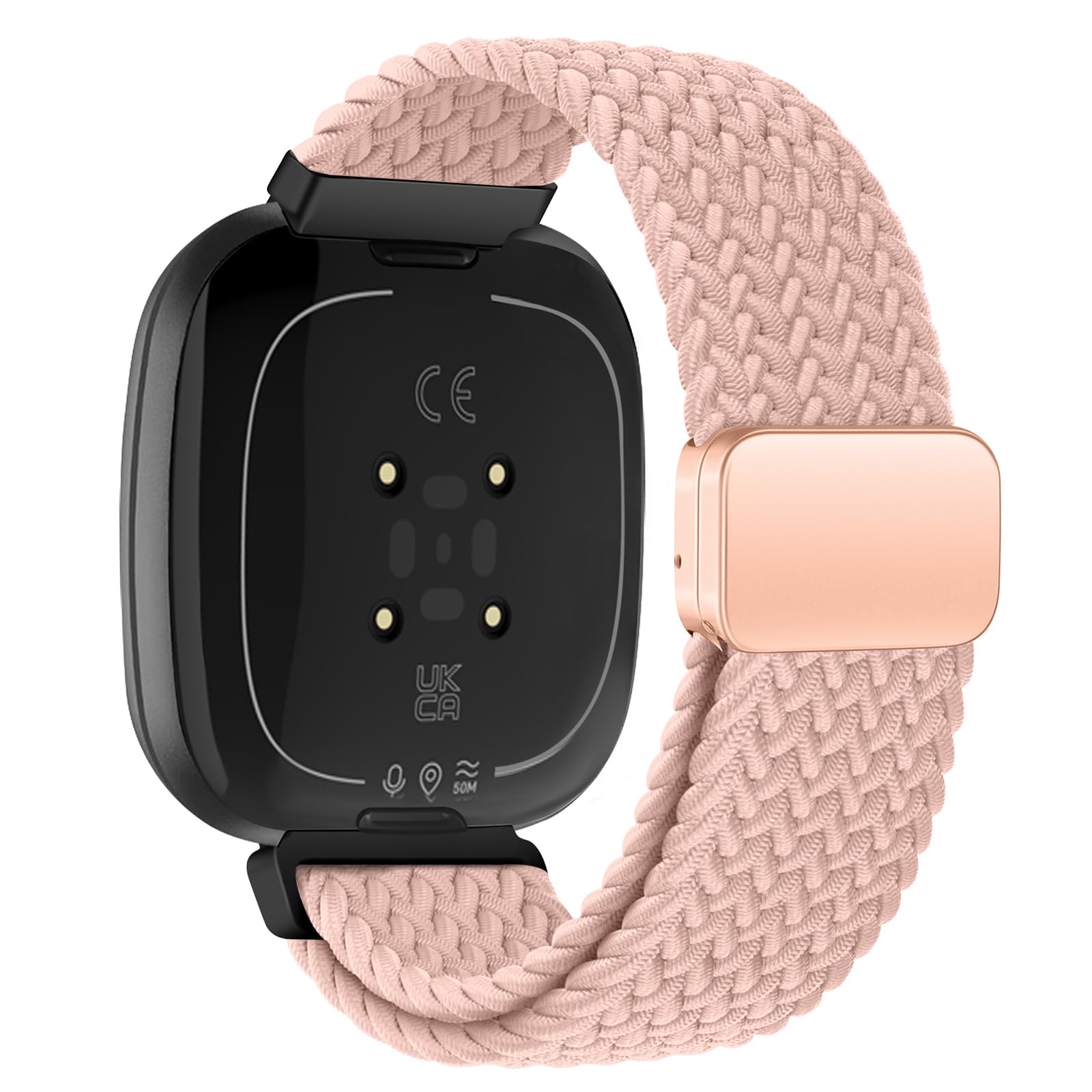 Nylon Watch Strap Compatible with Fitbit Versa 3/Versa 4/Fitbit Sense/Sense 2 Braided Elastics Sport Watch Band Adjustable Magnetic Buckle Straps Women Men (Not Include Watch)-image-23