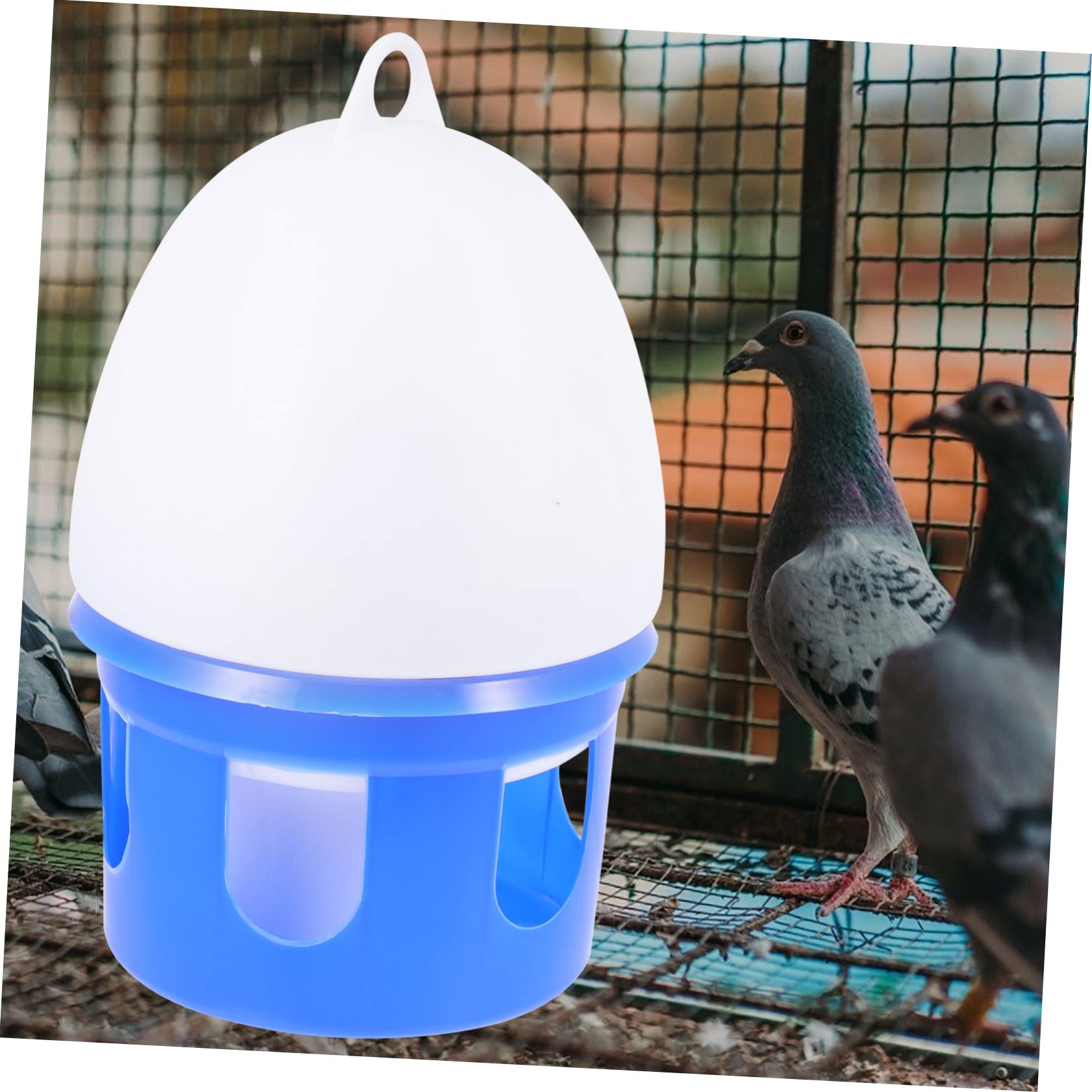 Bebedero Automático para Palomas y Pájaros, Recipiente Azul Redondo | Pvc Desmontable, Fácil de Limpiar, Formato Portátil, para Palomas y Loros