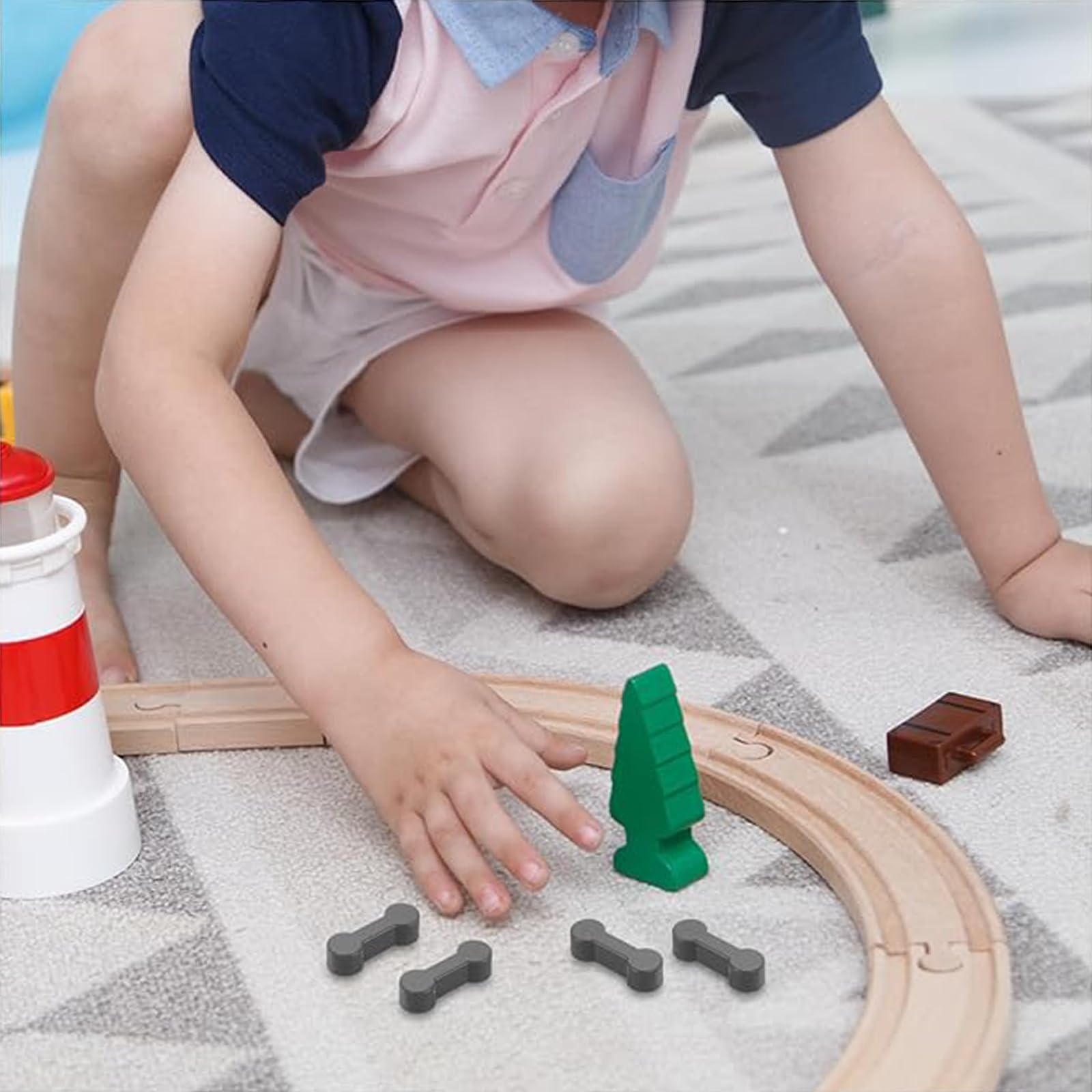 Pack of 20 Wooden Rail Adapter Connectors, Rail Connectors, Toy Train Track, Adapter Compatible with Brio, Lillabo - Image 4