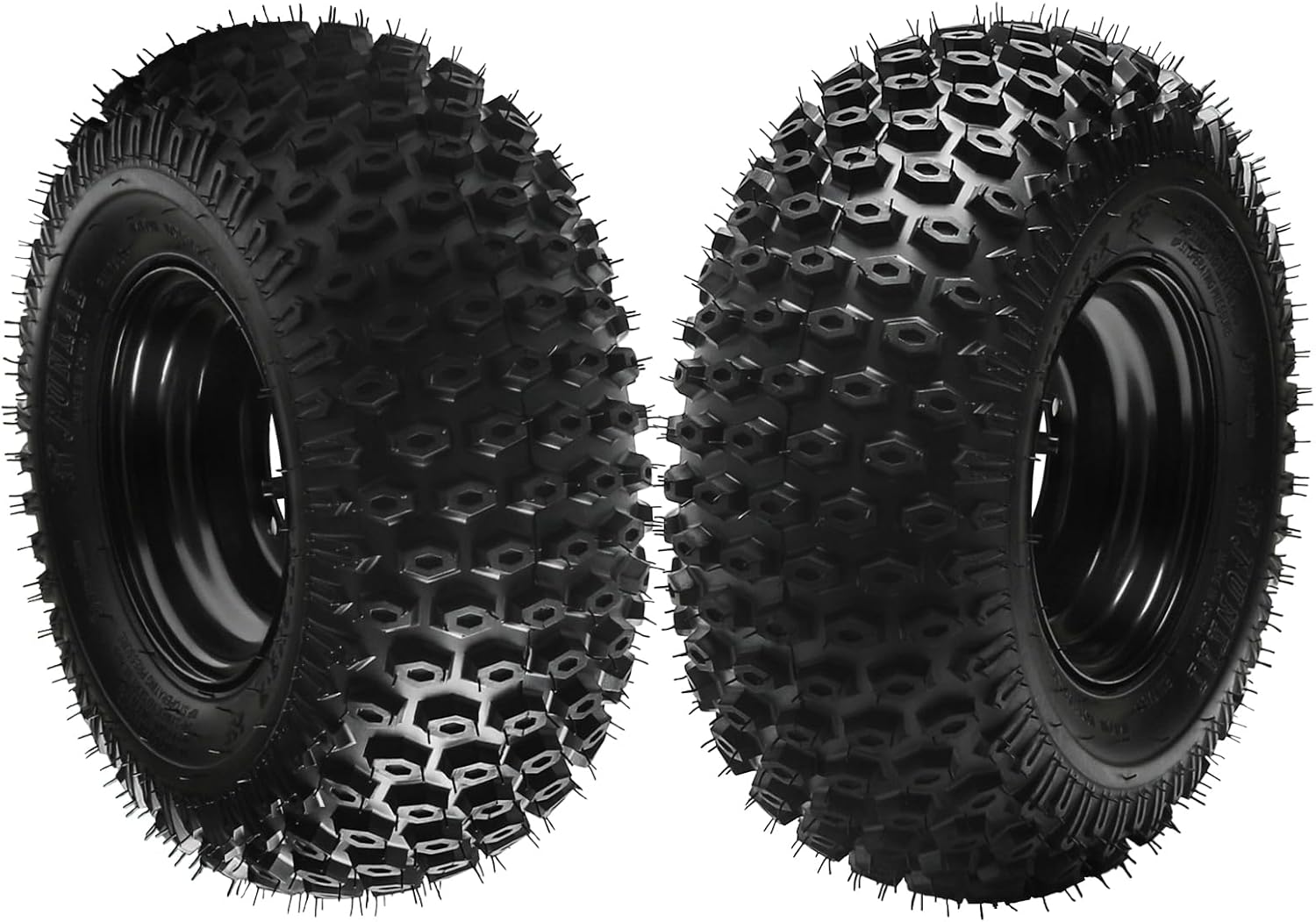 2 Pack 16x8.00-7 ATV Tires with Rims - 4PR Tubeless 7-Inch Wheels for UTV, Go-Kart, Quad, Buggy, Mini Bike All Terrain Tires 4 Stud 110mm Bolt Pattern