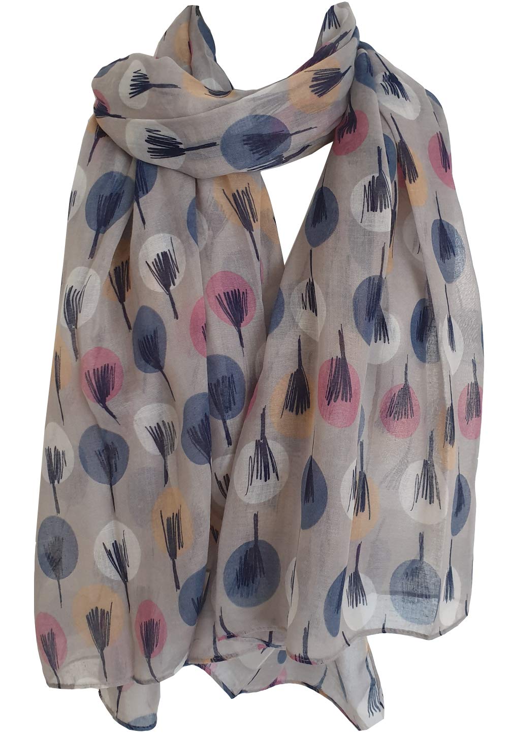Glamlondon Women's Grey Light New Sketch Tree Scarf Latest Fashion Modern Sketched Trees Wrap Shawl, Sarong (Grey Light New)