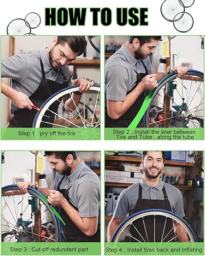 Miniatura 3 de Forro para neumático de bicicleta, protector contra pinchazos del tubo interior compatible con 12" 16" 18" 20" 24" 26" 27.5" 29"