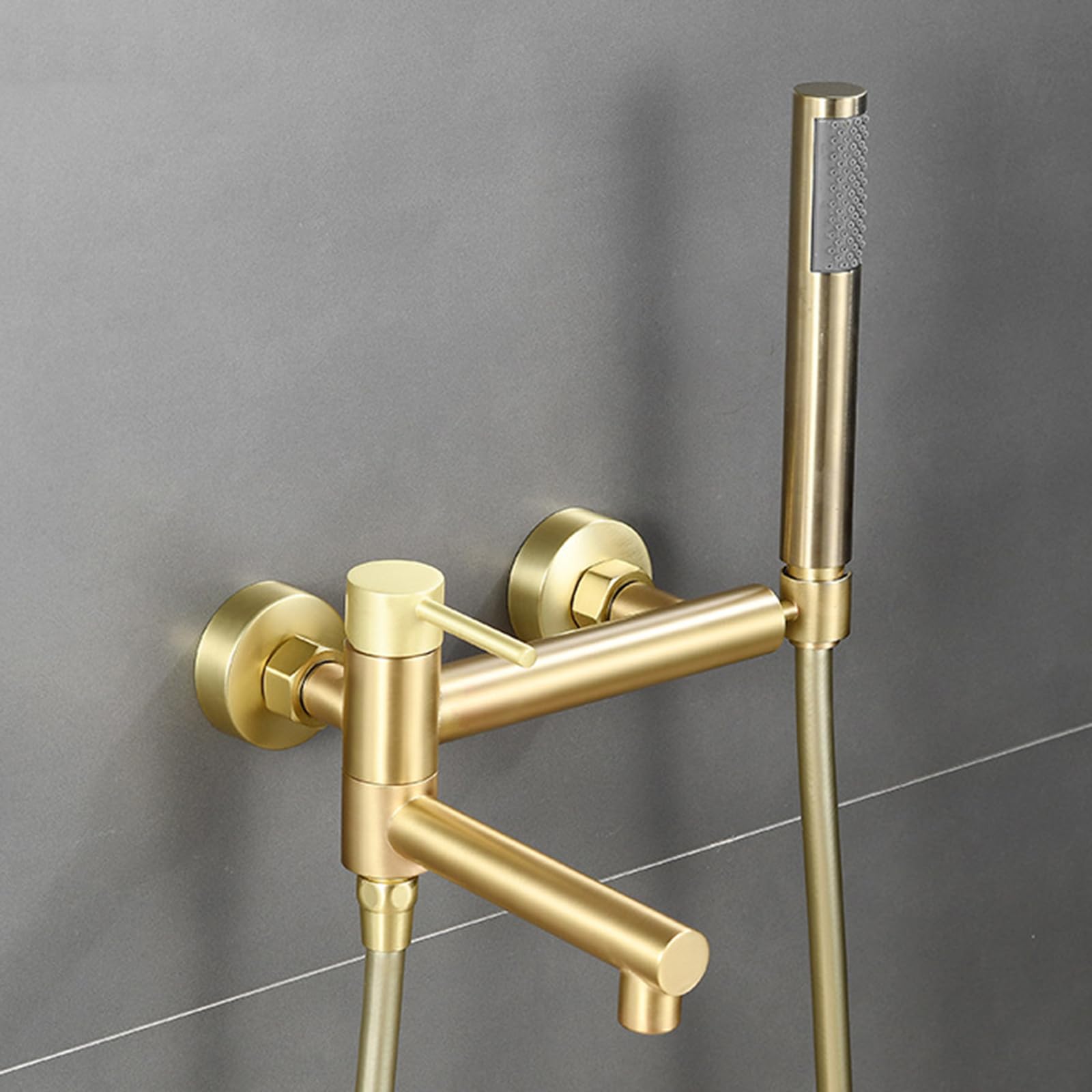 Rubinetto Vasca Da Bagno,Miscelatore per vasca da bagno e doccia, rubinetto a parete per vasca da bagno e doccia, rubinetto per vasca da bagno in oro spazzolato, rubinetti per vasca con miscelatore p
