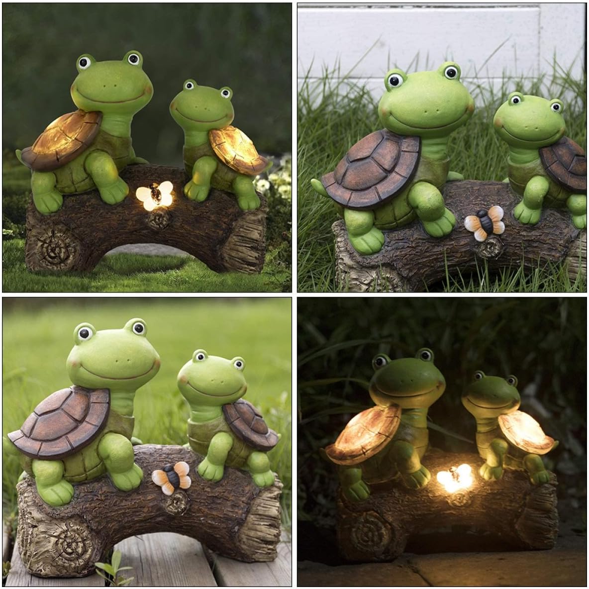 Turtle Outdoor Decorative Lights Resin Figurine with LED Lighting for Patio Lawn Yard Decoration