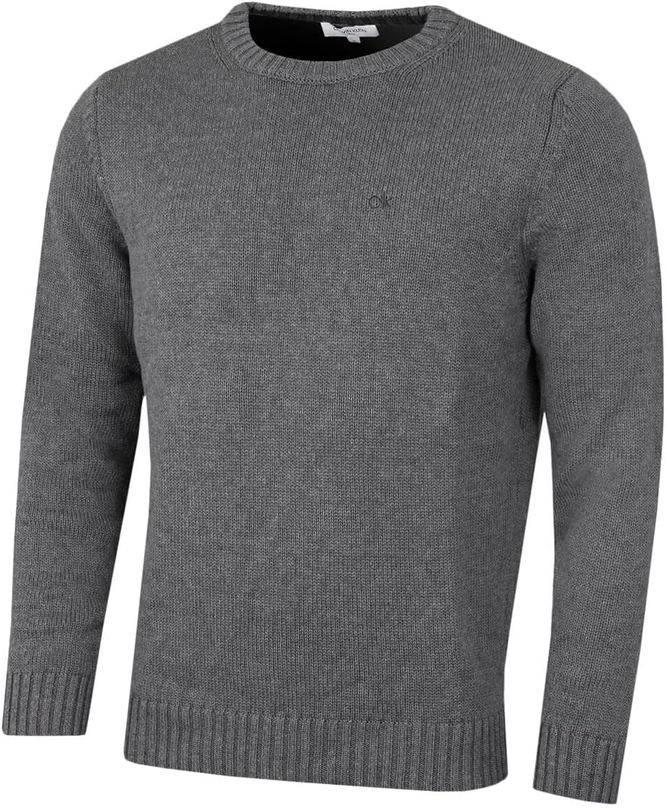 Calvin Klein Men's Chunky Crew Neck Sweater - Grey Marl - XL