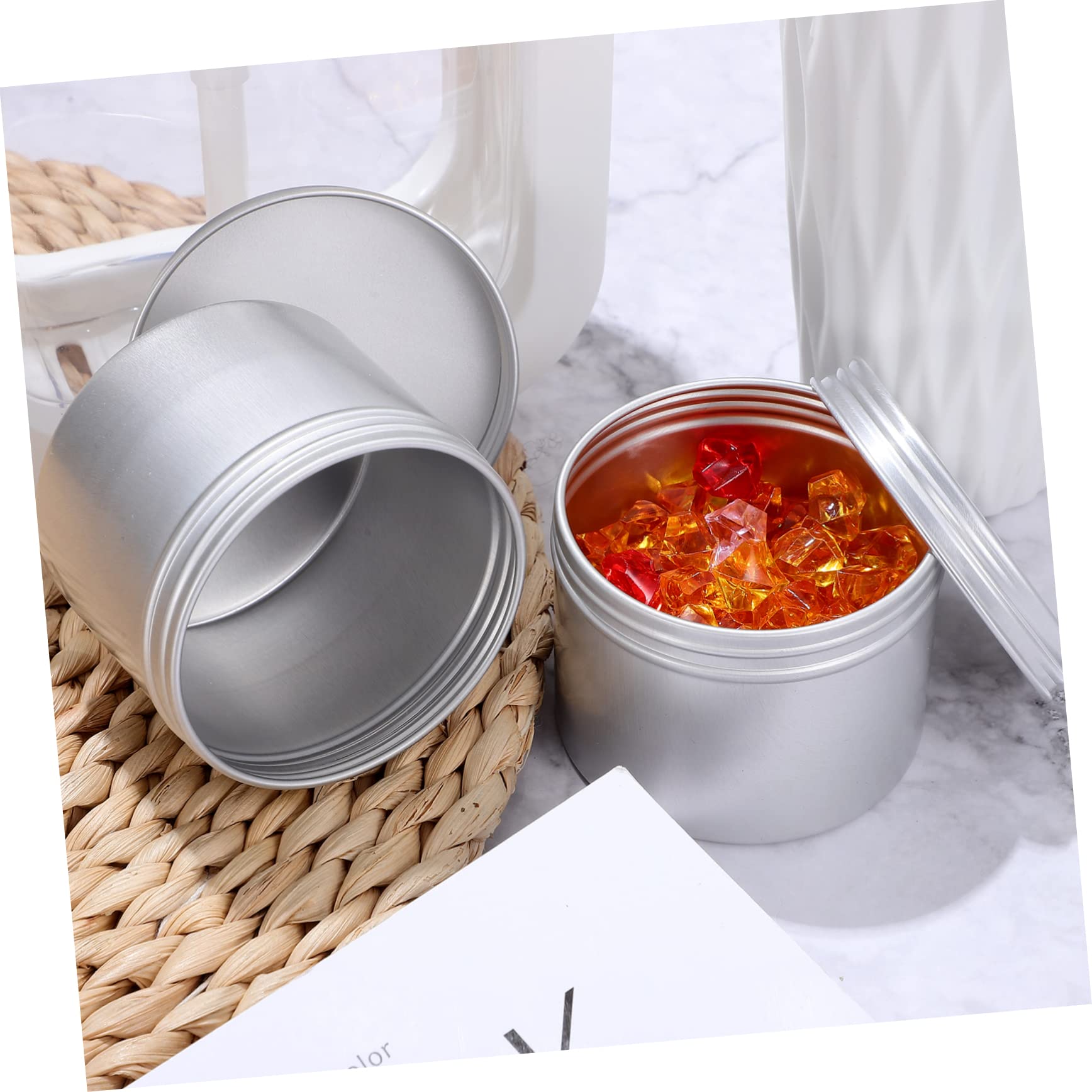 IWOWHERO 20 Pcs 100ml Round Aluminum Tin Cans with Screw Lids for Storing Candles Cosmetics and Candies for Crafts and Organization