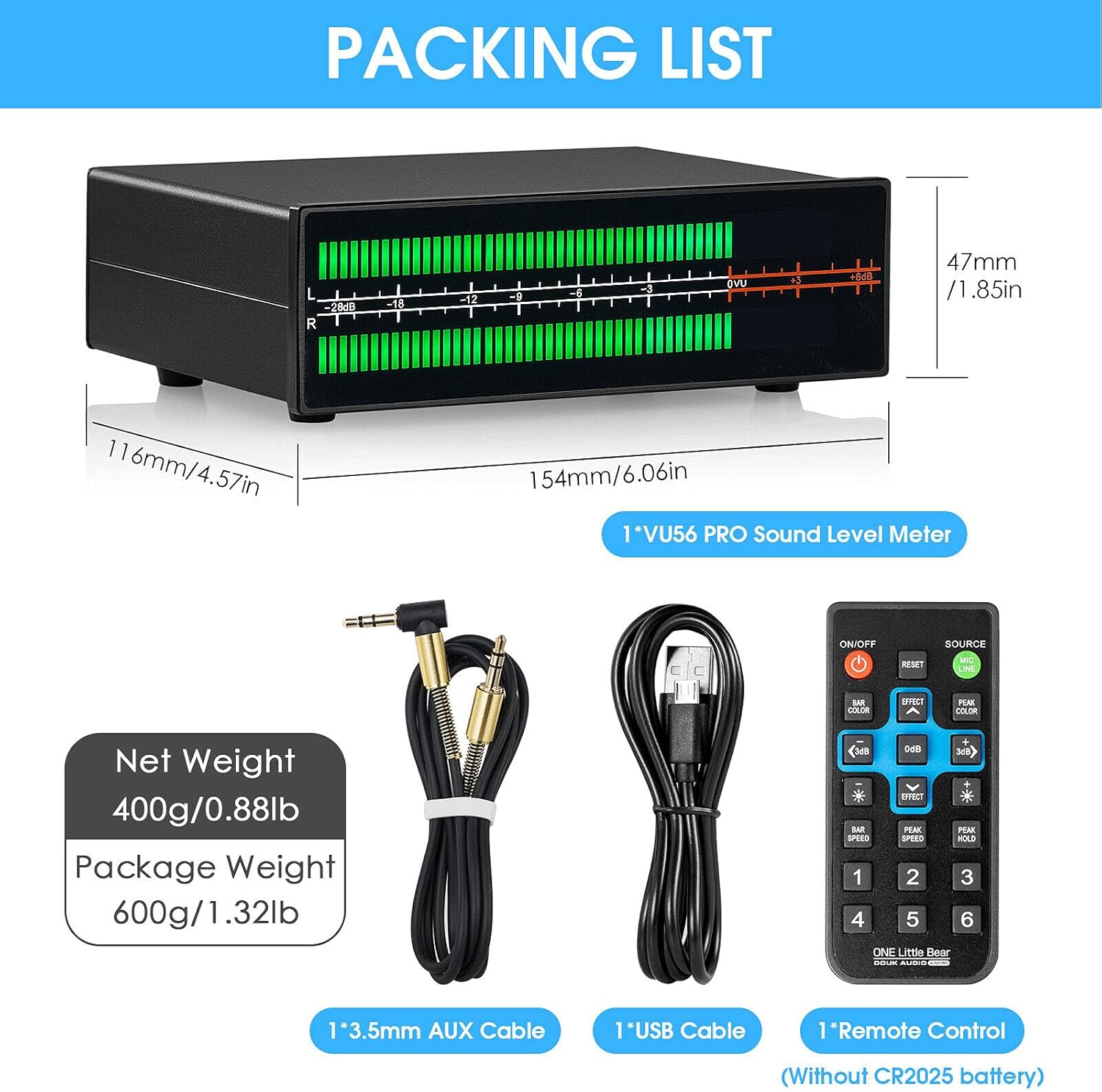 Nobsound VU56 PRO Package Contents