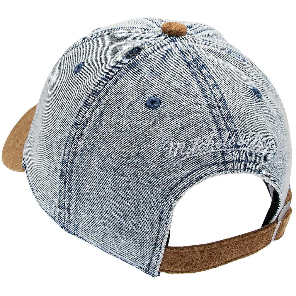Mitchell & Ness NBA Skórzana czapka z paskiem Chicago Bulls Denim