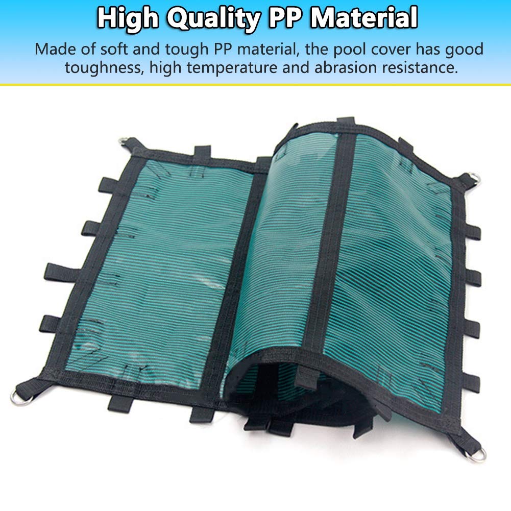 IBOWZ Cobertor Solar para Piscinas Cobertor de Piscina Rectangular Verde con Accesorios, cobertor de Invierno para Piscina, 1/2/3/4/5/6/7/8/9/10/11/12 M de Largo, para Piscinas elevadas