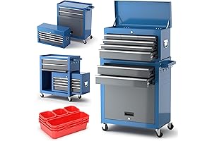 Large 8 Drawers Rolling Tool Chest with Security Lock