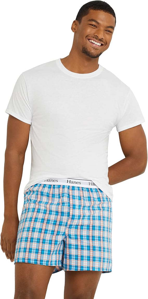 Hanes Men's Originals Cotton Woven Boxers Pack, Moisture-wicking Underwear for Men, 3-pack Boxer Shorts (pack of 3)