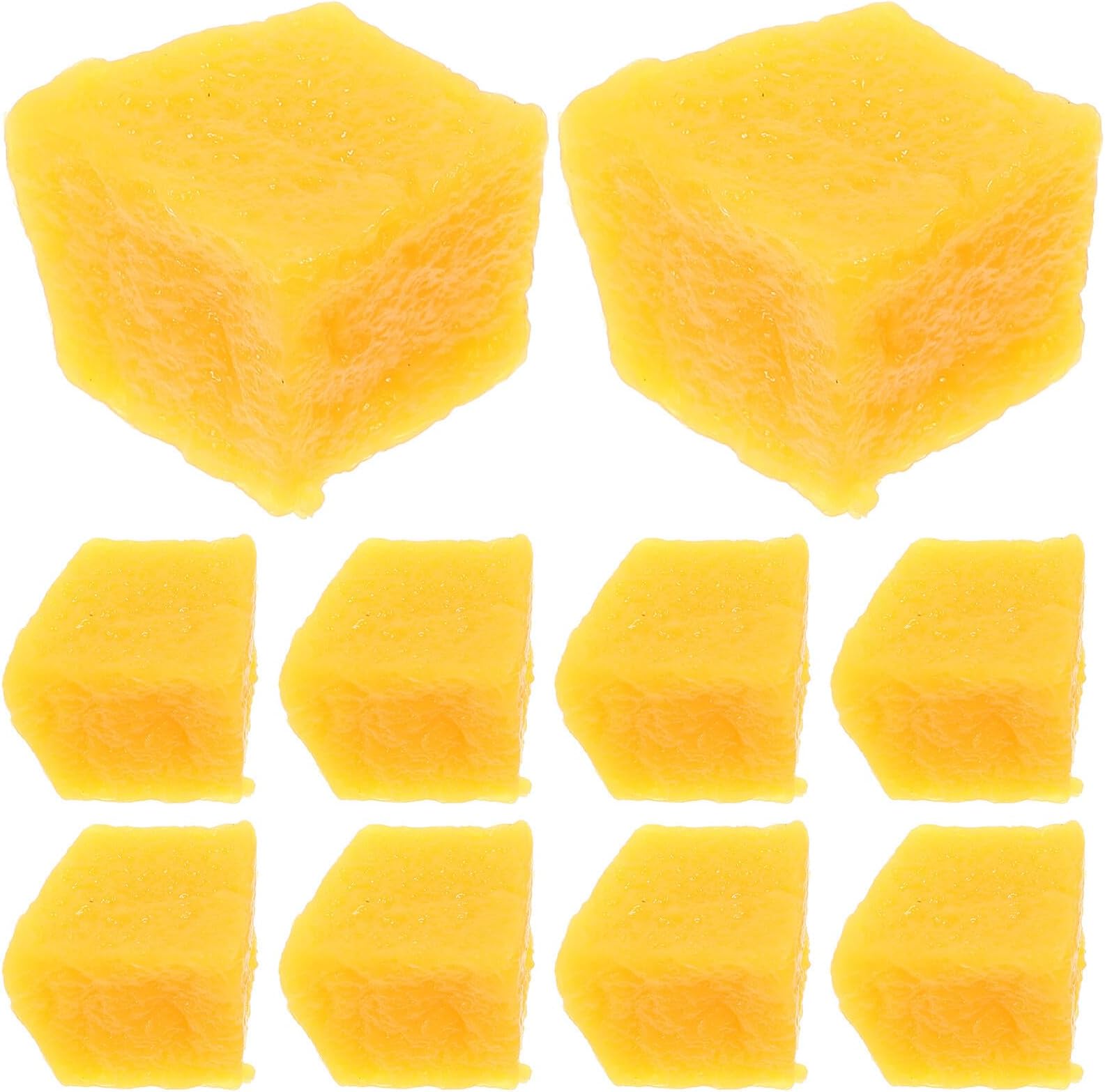 TOYANDONA Artificial Mango Slice Decor Faux Mango Slice Ornaments 10pcs Simulation Fruit Adornments for Kitchen Party Photography Props Home Tabletop Decoration