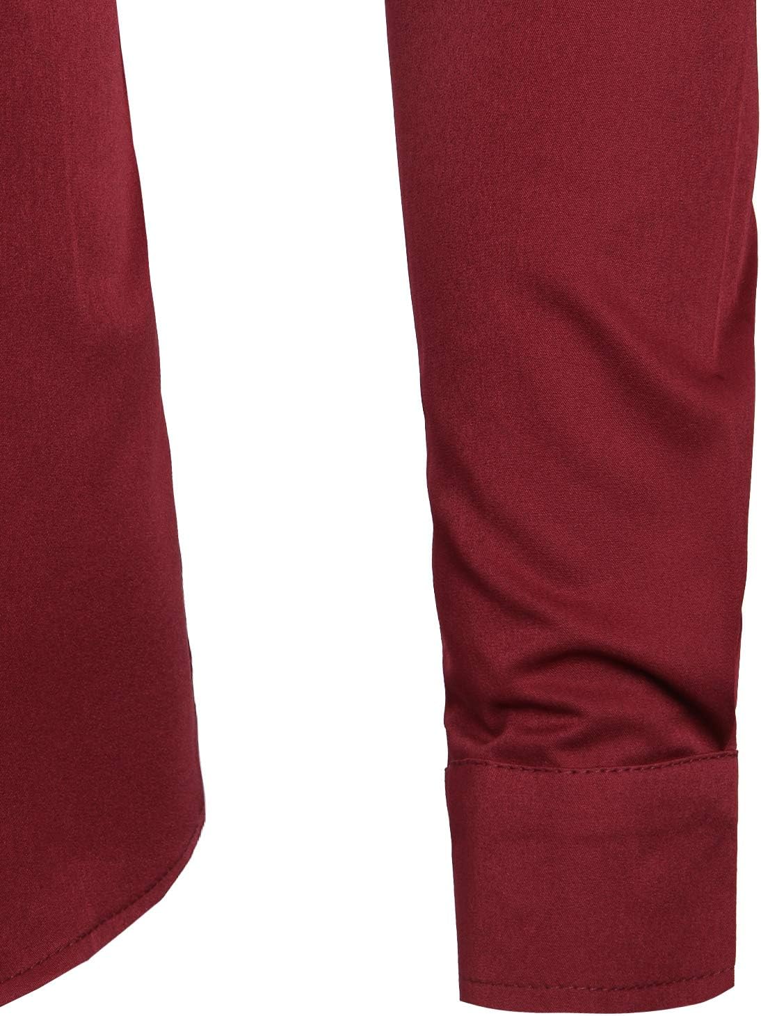 ZEROYAA Mens Slim Fit Long Sleeve Tuxedo Dress Shirts/Prom Performing Shirts - Image 5