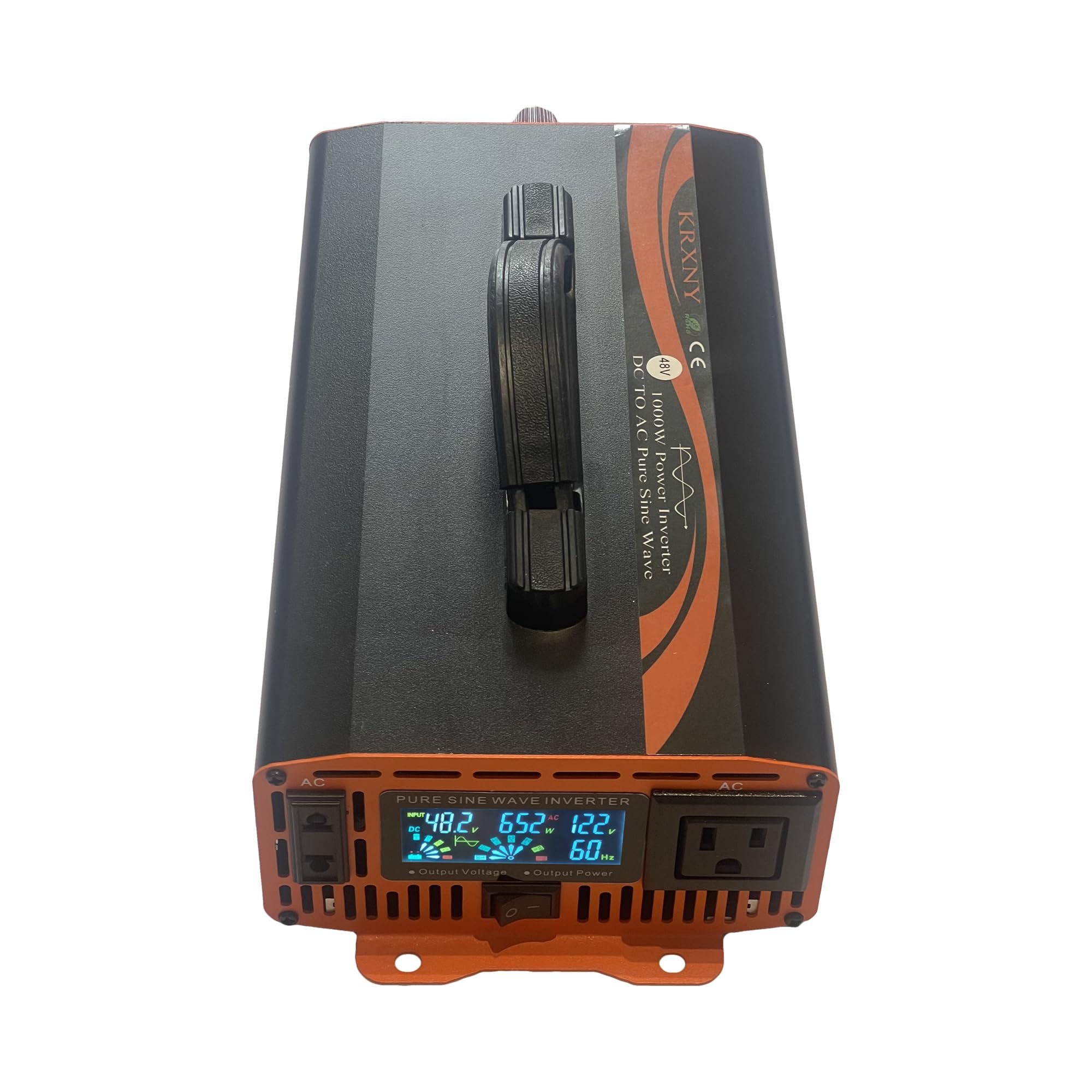 Photo 1 of KRXNY 1000W Power Inverter 48V DC to 110V 120V AC Converter Pure Sine Wave LCD Display for RV Truck Camping Off Grid Home Solar with Handle