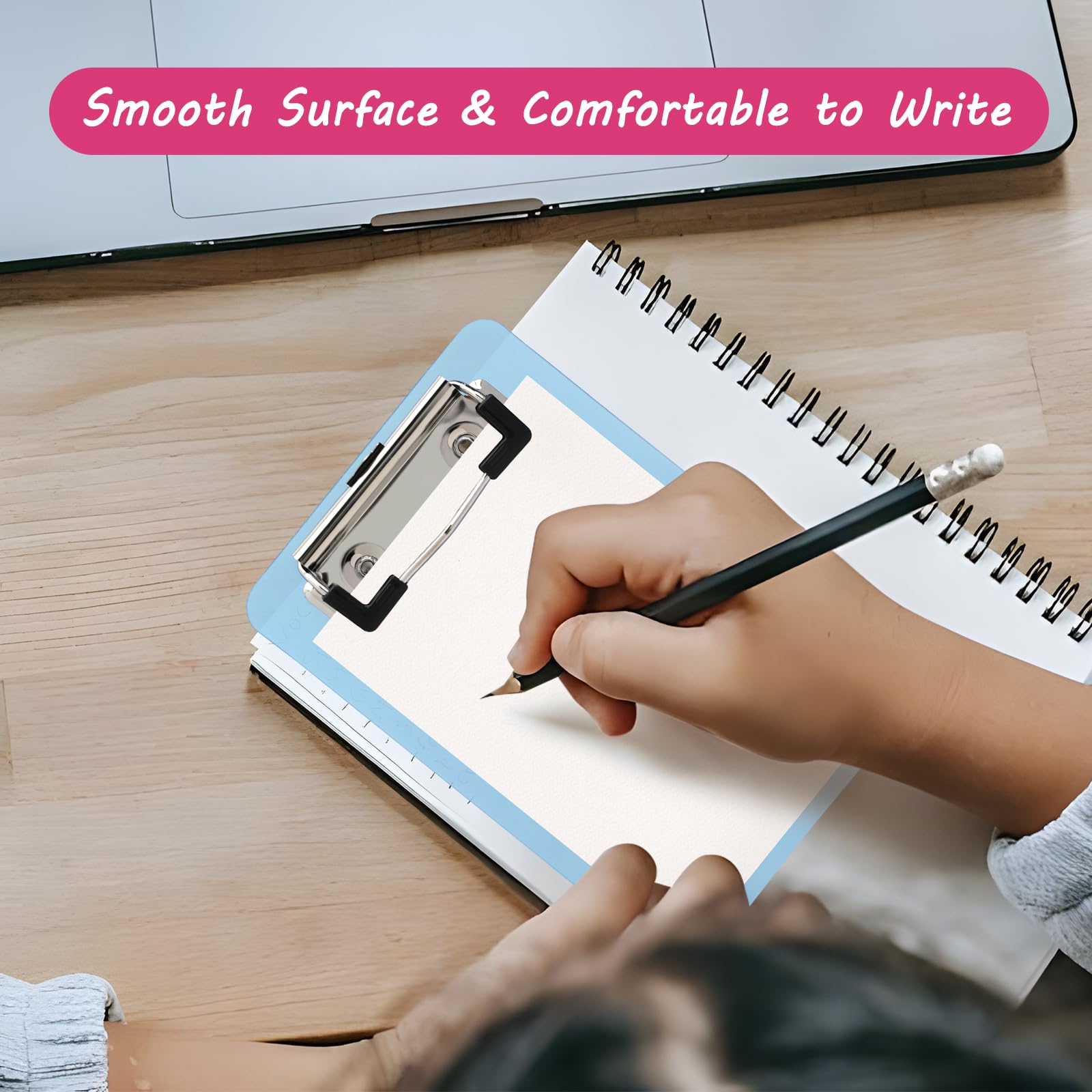 8 sztuk mini podkładek zaciskowych 10 x 15 cm, kolorowe tworzywo sztuczne, podkładka do pisania z metalowym zaciskiem i uchwytem do zawieszania, mała tablica do pisania, do biura, szkoły, pubu