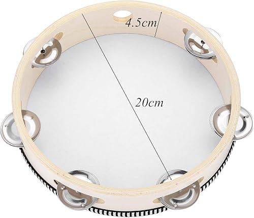 Vista 15 de Musfunny - Tambor de mano de 6 pulgadas, de abedul y metal, para percusión, juguete musical educativo, instrumento para KTV, fiesta, juegos de niños