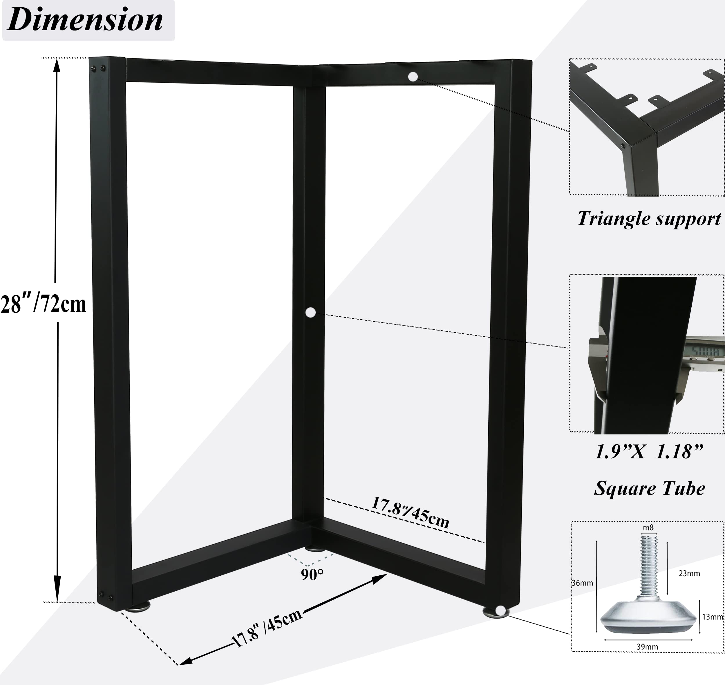 Buy Metal Table Legs 28 Inch,Table Legs Replacement Heavy Duty Square