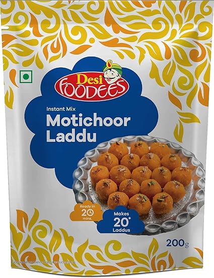 Desi Foodees Instant Mix Moti Choor Laddu, 200g  Pack of 2