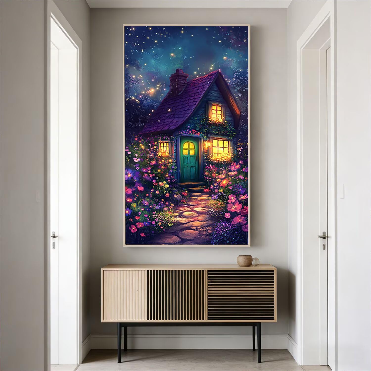 Malowanie według numerów dla dorosłych, kompletny zestaw DIY akrylowe kolorowanki na płótnie 75 x 150 cm, obrazy i pędzle w zestawie, kreatywna aktywność ręczna dla początkujących, dekoracje ścienne