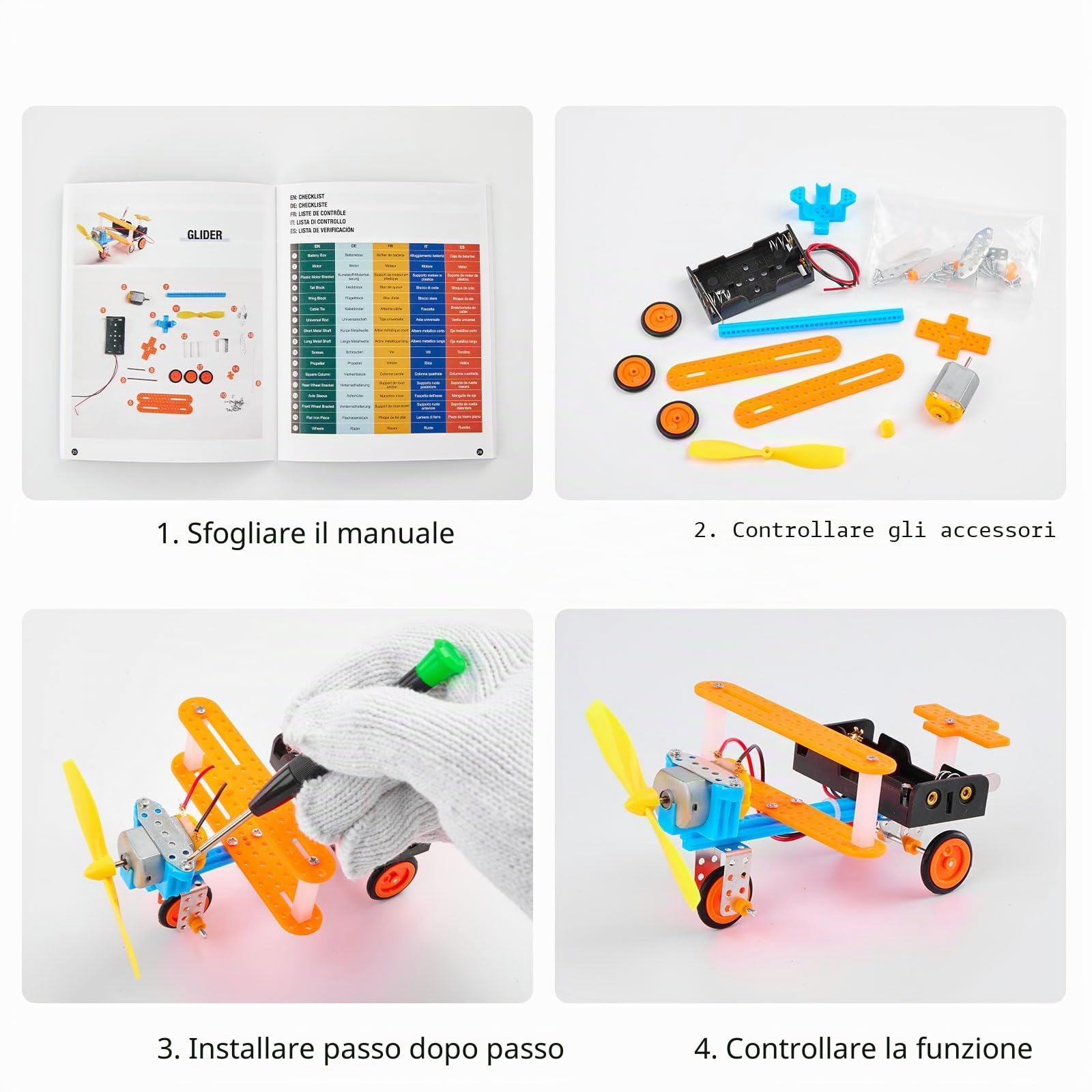 Kit di Costruzione Robot STEM per Bambini - Set di Artigianato per Esperimenti di Ingegneria con Motore e Utensili, Attività di Giocattoli Educativi per la Ricerca, Regali di Natale e