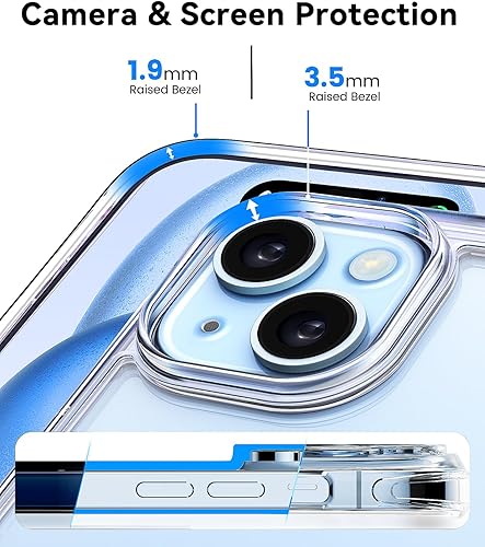 Miniatura 2 de Mkeke Funda para iPhone 15, [No amarillenta] [Protección contra caídas de grado militar] Funda para Apple iPhone 15 con parachoques a prueba de