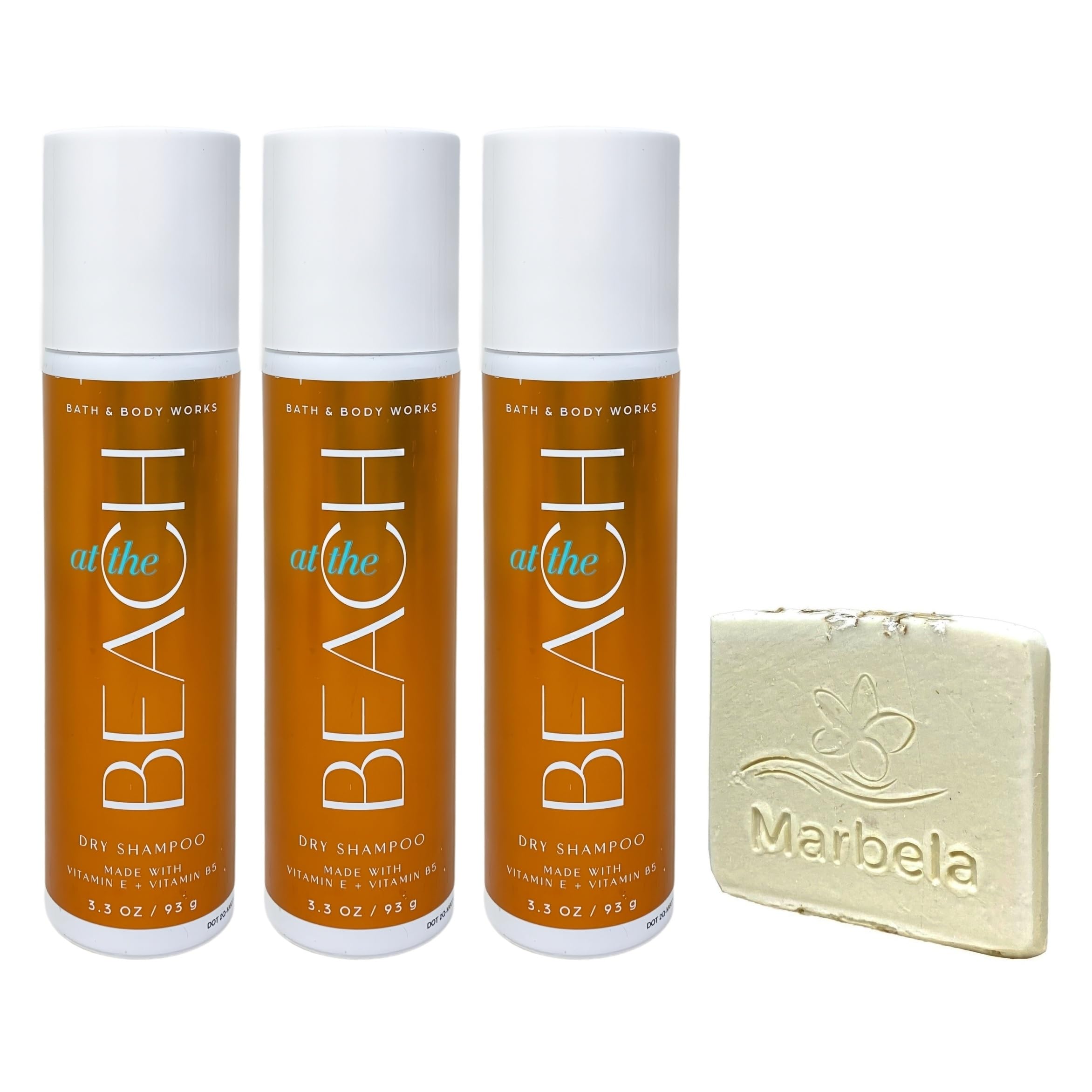 Bath & Body Works At The Beach 3 Pack Dry Shampoo Bundle with a Natural Oats Sample Soap - Full Size