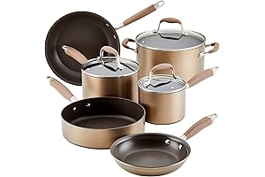 Anolon Advanced Hard Anodized Nonstick 9-piece Cookware Set in Bronze