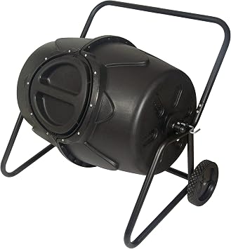 KoolScapes Wheeled Tumbling Composter, 50-Gallon, Black