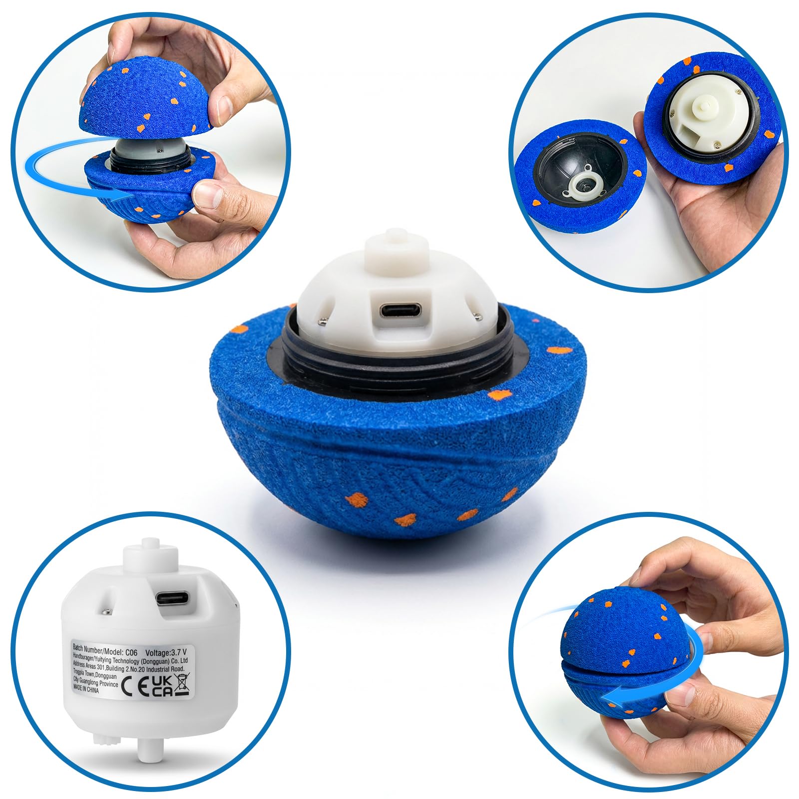 Smart - Palline interattive per cani, palla mobile automatica per cani di taglia media e grande, materiale ETPU, giocattolo rimbalzante con movimento attivato dal movimento per