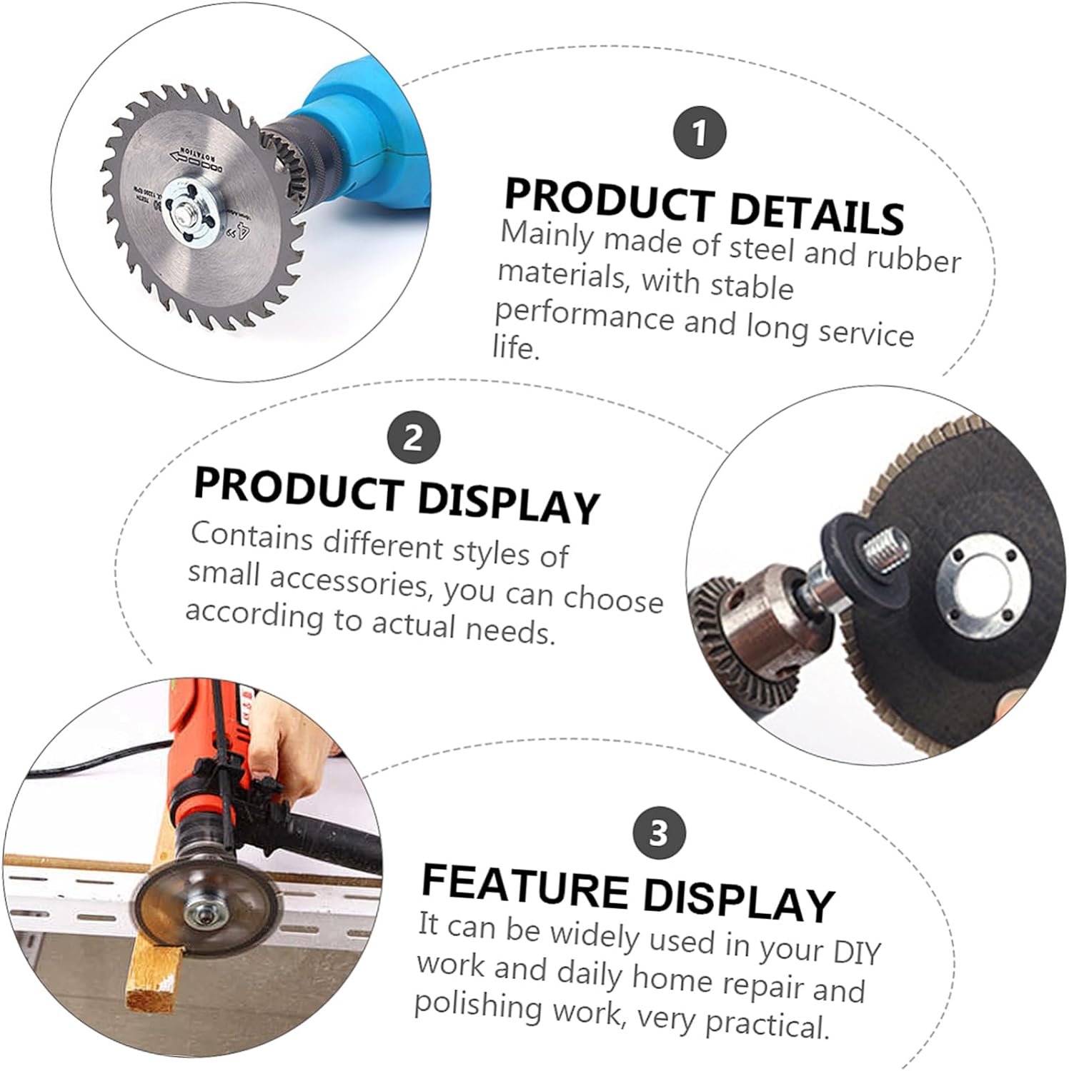 LIFKOME 1set Drill Angle Grinder Kit Grinding Wheel Drill Bit Holder Rotary Tool Accessories Buffing Wheel Polishing Accessories Grinding Supplies Angle Rod Grill Polishing Parts