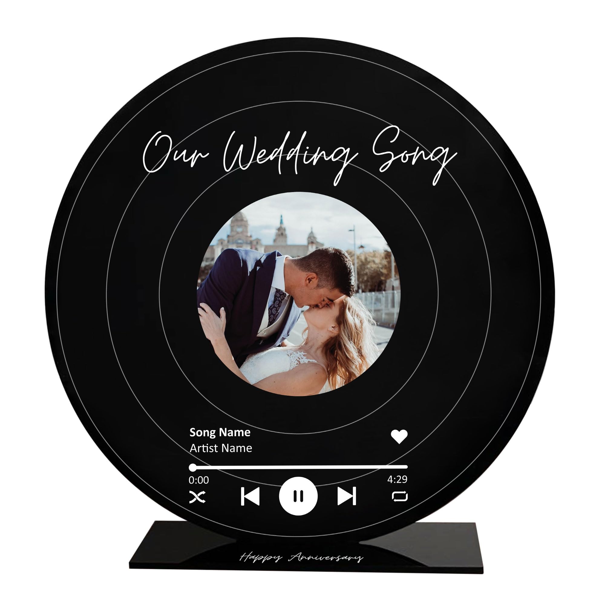 Red Ocean Personalised Wedding Anniversary For Her Him Photo Frame Our Wedding Song For Couple Husband Wife Christmas Birthday Romatic Him Her Keepsake