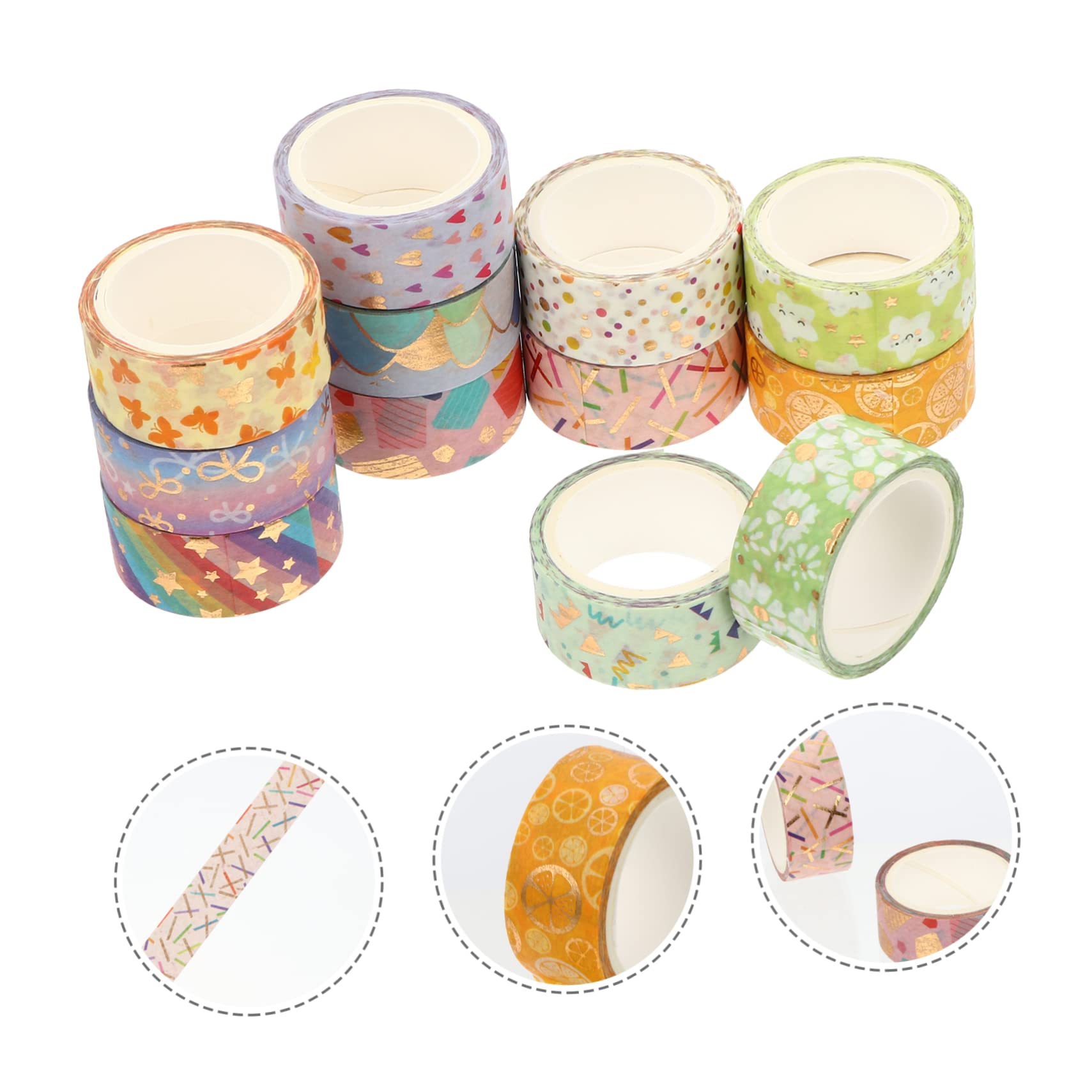 STOBOK 36rotoli Washi Tape Decorativo Per Adesivi Colorati Per Diario e Scrapbook Facili Da Rimuovere e Applicare Per Adulti