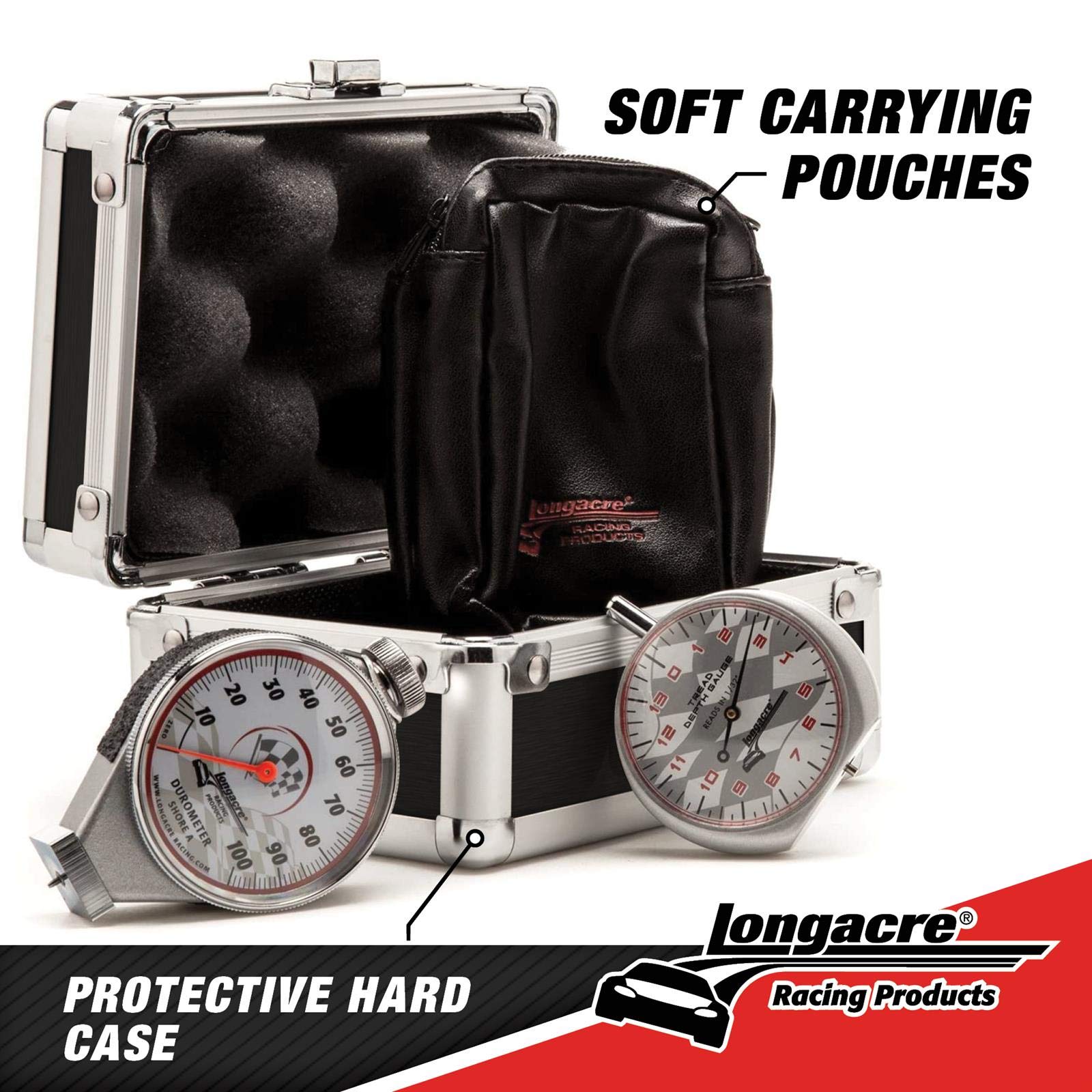 Longacre Tire Gauge & Tread Depth Tool Kit – Professional Tire Durometer With Case For Racing & Auto Care