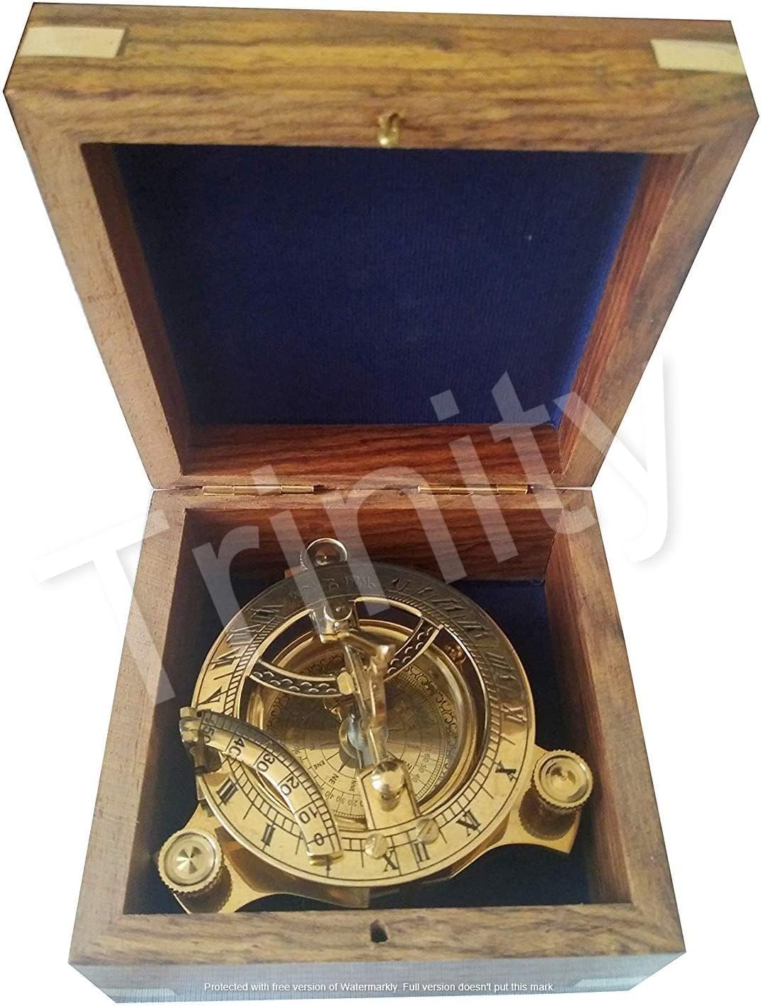 Trinity Brass Sundial Compass Directional Magnetic Pocket Compass for Navigation Camping, Hiking, Touring. Compass is an Essential Piece of Gear. Hiking & Outdoor Enthusiast. Best for Gift 1