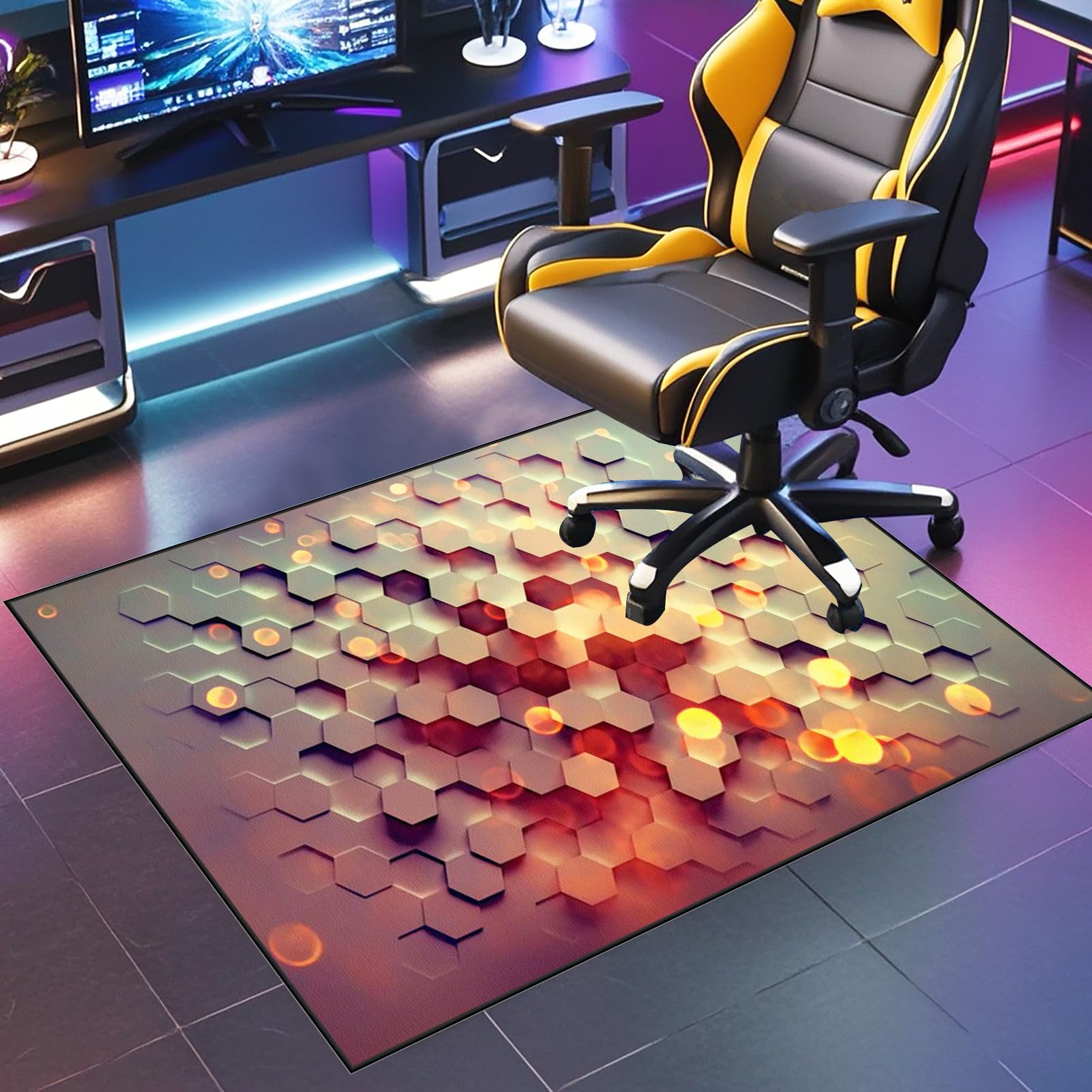 Office Chair Mat Home Multi-Purpose Low-Pile Chair Carpet Hard Floor Protector Mat Desk Chair Mat Floor Protectors for Rolling Chairs 70 x 120 cm Non-slip Computer Chair Mat for Hardwood Floors